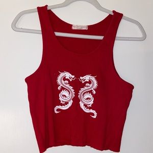 Red dragon tank top.
